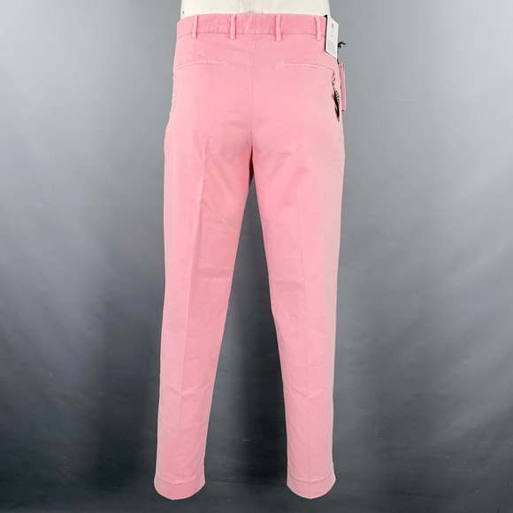 PT TORINO Pink Cotton Blend Zip Fly Dress Pants - Picture 2 of 9